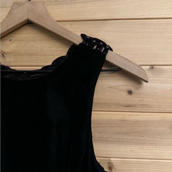 Vintage Scott McClintock Size Small Velvet Red Lace Back Maxi Prom Gown - Picture 7 of 13